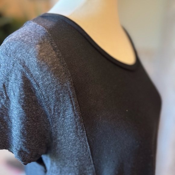 NWT Anama black and gray key hole short sleeve top size large - Picture 2 of 7